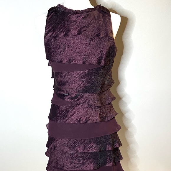 HP 🎉 S.L. Fashions plum colored dress size 10 - Picture 7 of 8